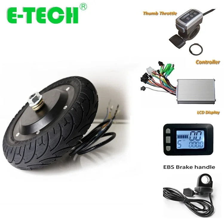 ETECH 8 inç elektrikli scooter motor dönüşüm kiti ile kontrolör, gaz, fren ve LCD ekran