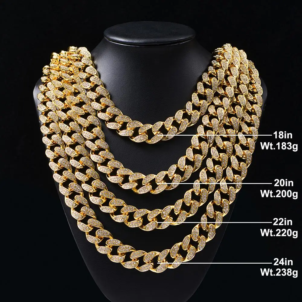 20mm Prong Cuban Link Chains Choker 