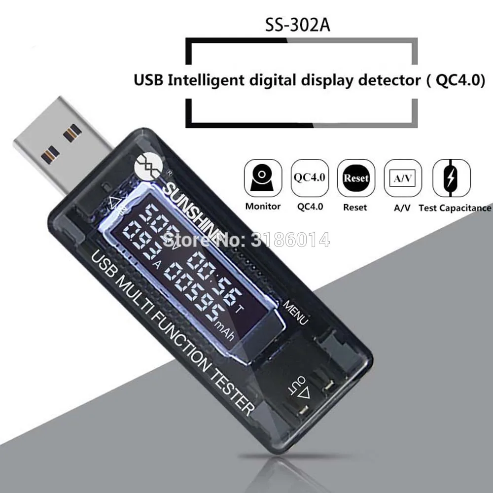 Прибор для проверки емкости зарядного устройства ЖК дисплея QC 4 0 USB зарядное