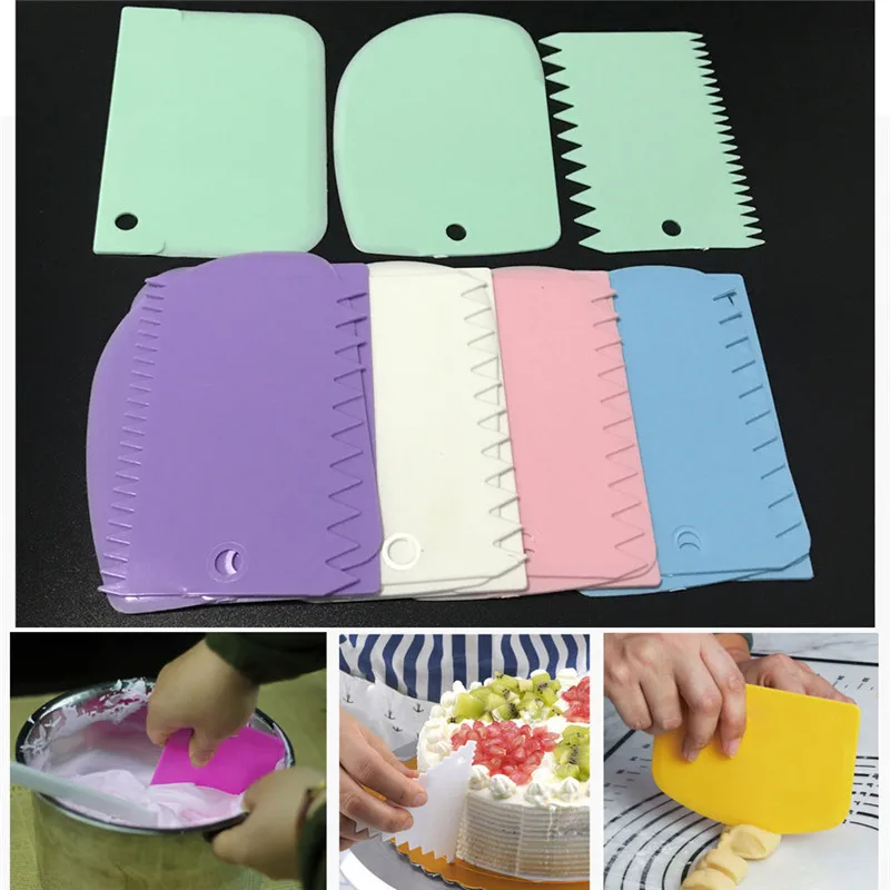 Diy устройство для выпечки Новый скребок форма зуба набор из трех предметов Торт