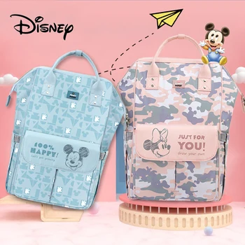 

Disney Mickey Minnie Diaper Bags Mother Waterproof Storage Bag Pregnant Woman Care Bag Baby Diaper Bags Travel Stroller Bag USB