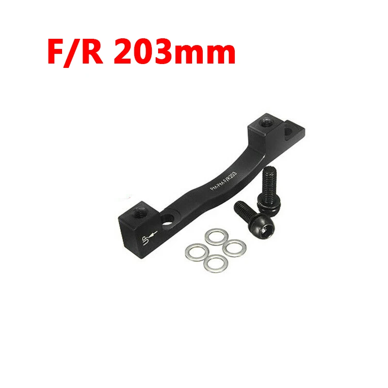 Black F-R203mm MTB велосипед дисковый тормоз алюминиевый велосипедный диск ротор адаптер Маутейн велосипед передний задний суппорт 180/203 мм велосипедные аксессуары PM-PM - Цвет: Black F-R203mm