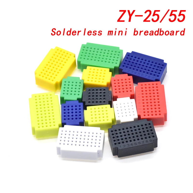 7pcs/1set ZY-25/55 ZY25 mini solderless breadboard PCB board test solder Free | Электронные компоненты и
