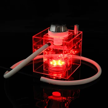 

MOONKING square transparent sheesha wholesale charcoal holder chicha LED flash light acrylic cube hookah shisha with led light