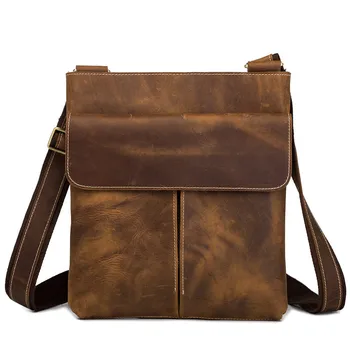 

Leather Men's Messenger Bag Genuine Leather Handbags Male Shoulder Bag Casual Mini Briefcase for Business Travel Cross body Case