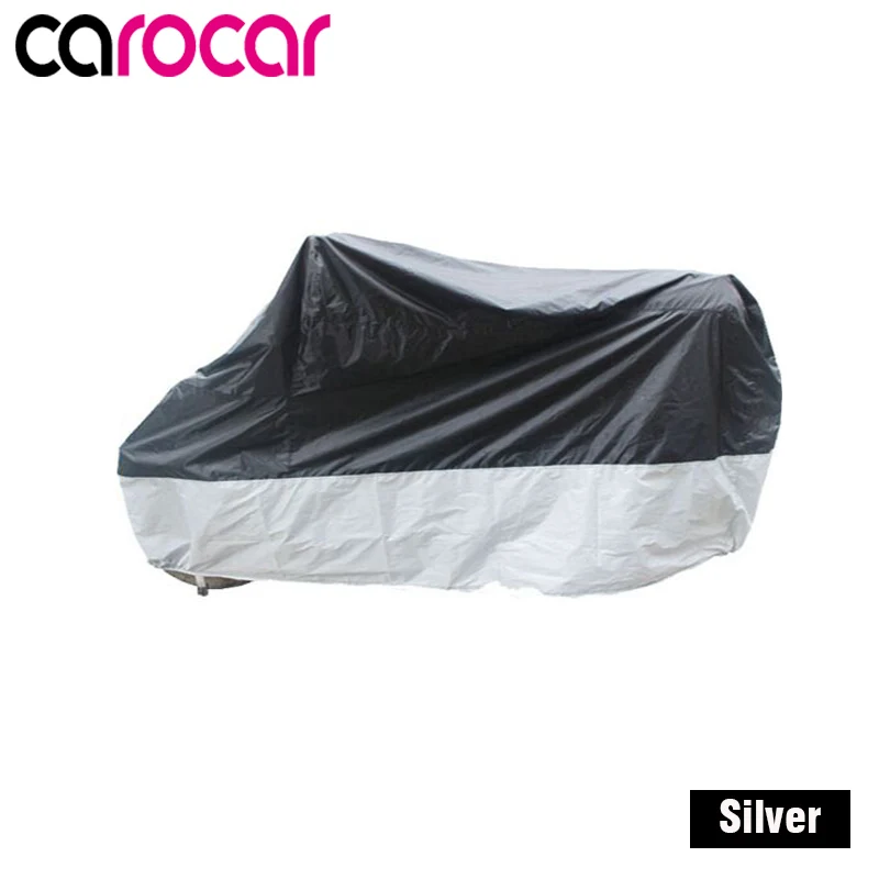 Carocar мотоциклетный чехол для велосипеда всесезонный Водонепроницаемый Пылезащитный УФ защитный наружный внутренний мото скутер мотоциклетный дождевик - Цвет: Silver