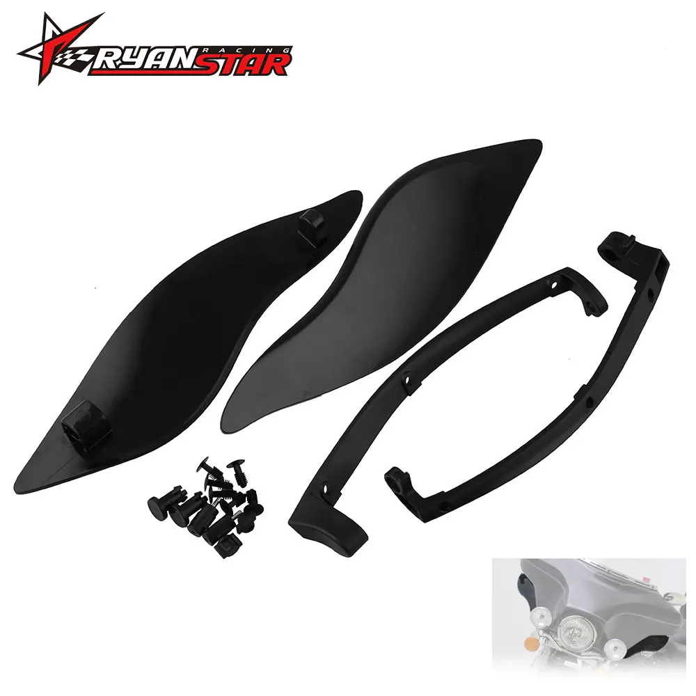 Боковые крылья мотоцикла дефлектор воздуха ветра черный Верхний внешний