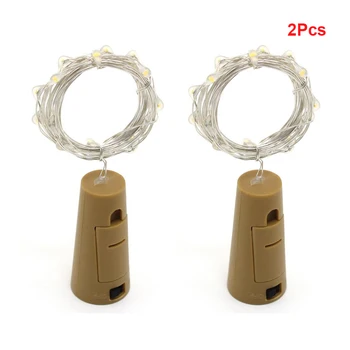 

2Pcs/lot LED Bottle Stopper String Lights 1m 2m LED Silver Wire String Lamps for Christmas Wedding Party Celebration