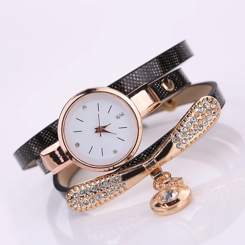 Fashion Casual Women Watches Bracelet Watch Women Relogio Leather Rhinestone Analog Quartz Wrist Watch Clock Female Montre