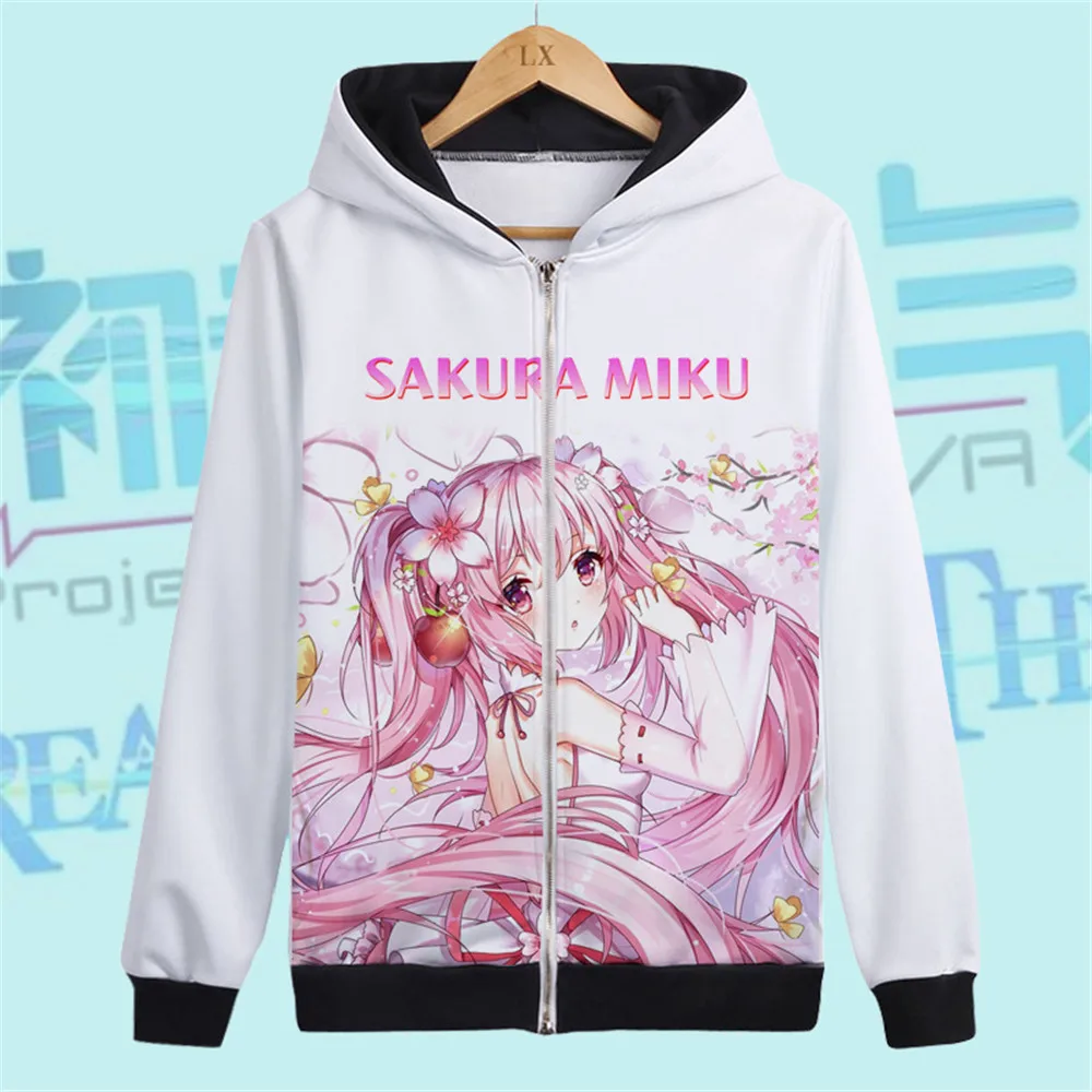 Style19 Hatsune Miku/толстовка с капюшоном; Верхняя одежда; пальто; женская одежда; карнавальный костюм; Одежда для девочек; утепленные пальто на молнии и куртки - Цвет: Style19