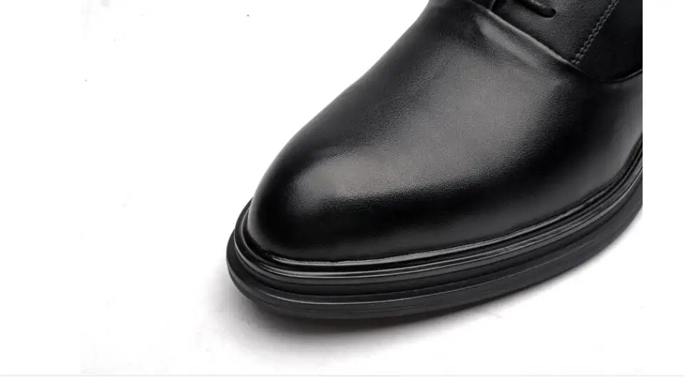 Mens Formal Shoes Genuine Leather Oxford Shoes For Men Black Brown Dress Shoes Wedding Shoes Lace Up Leather Large size
