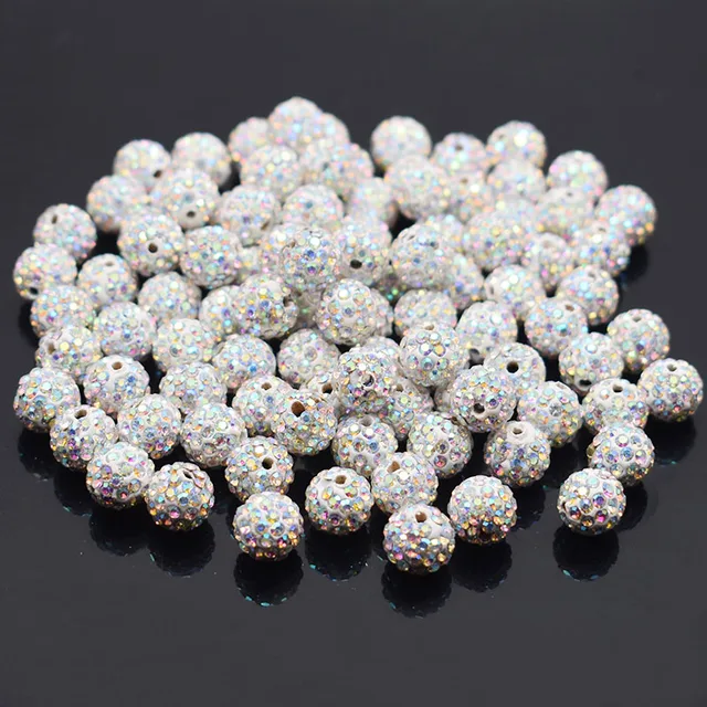 4 5 6 8 10 12mm Mixed Colors Rhinestone Crystal Ball Beads Spacer Beads For Jewelry Making