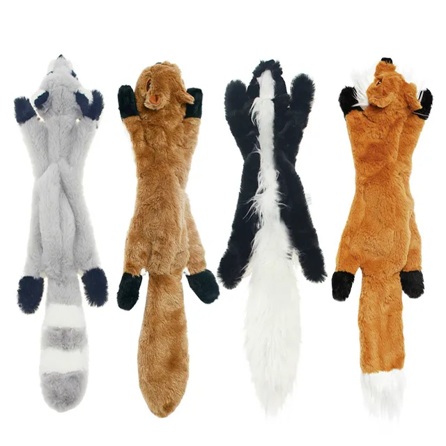 Cute Plush Squeaky Pet Toys-  - Rabbit - Squirrel - Skunk - Fox 1