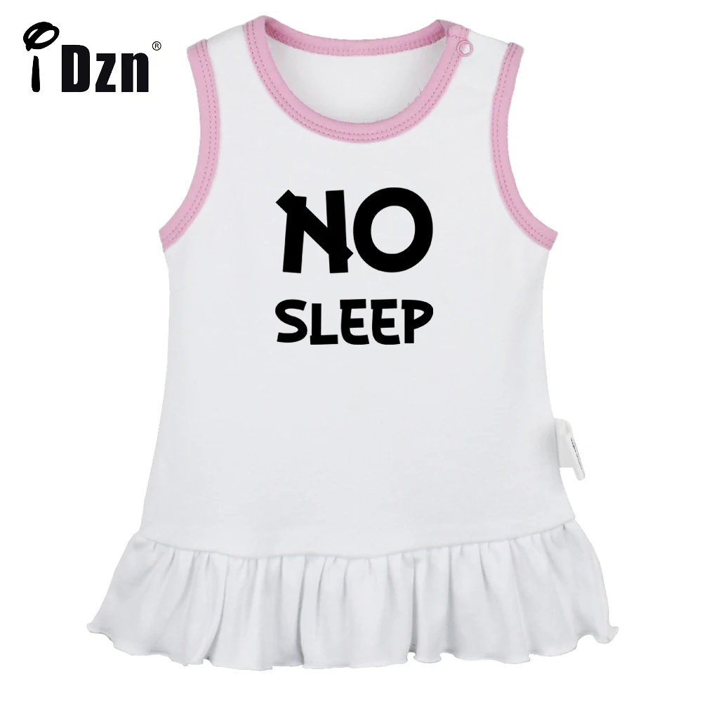 

iDzn NEW Summer No Sleep Cute Baby Girls Fun Art Printed Pleated Dress Vest Dresses Infant Sleeveless Dress Newborn Clothes