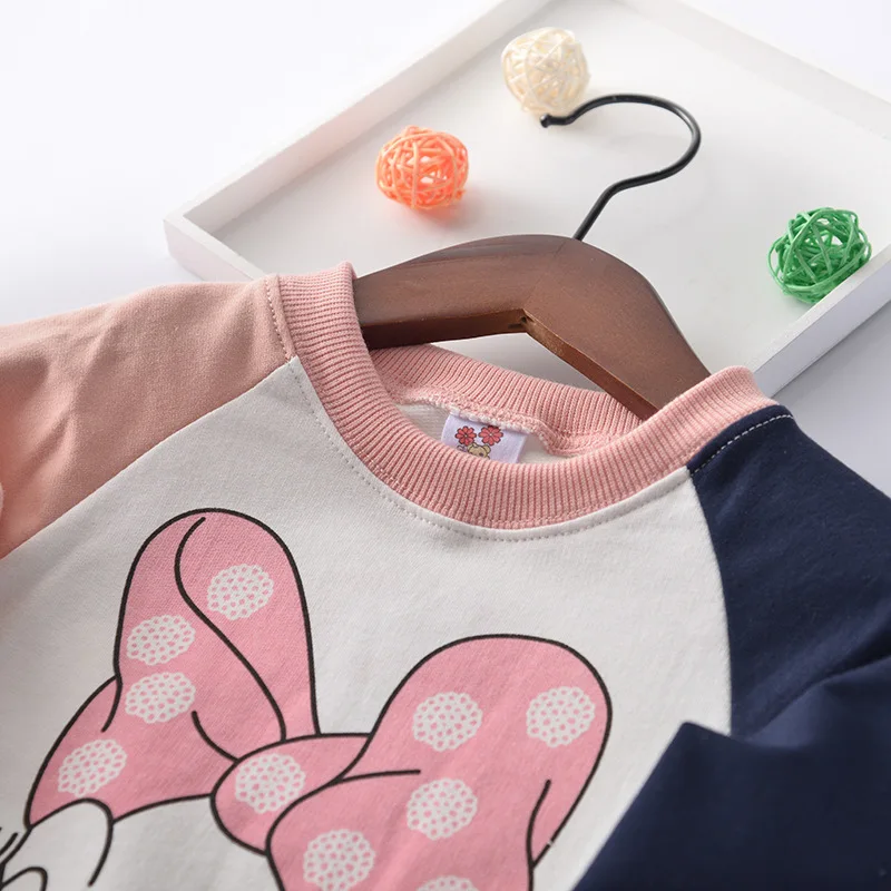 Thunderers New Fashion Children Long Sleeve Shirt Printed Cartoon Duck Girls Boys T-shirt Cotton Kids Blouses Clothes 3Y-7Y