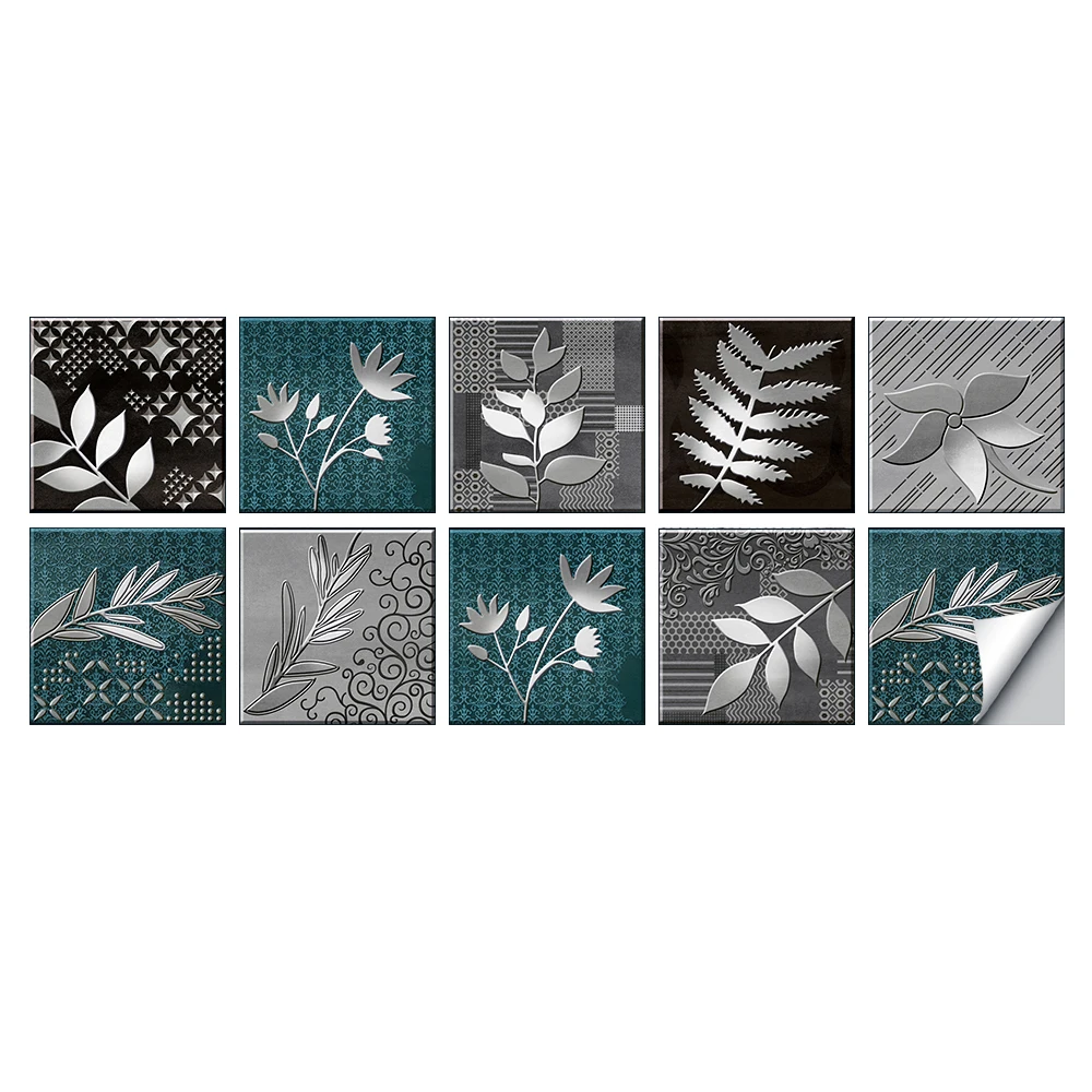 Description Picture 5 of item10/15cm Modern Style Wall Sticker Kitchen Wardrobe Toilet Wall Decals Home Decor Self-adhesive Crystal Hard Film Art Wallpaper