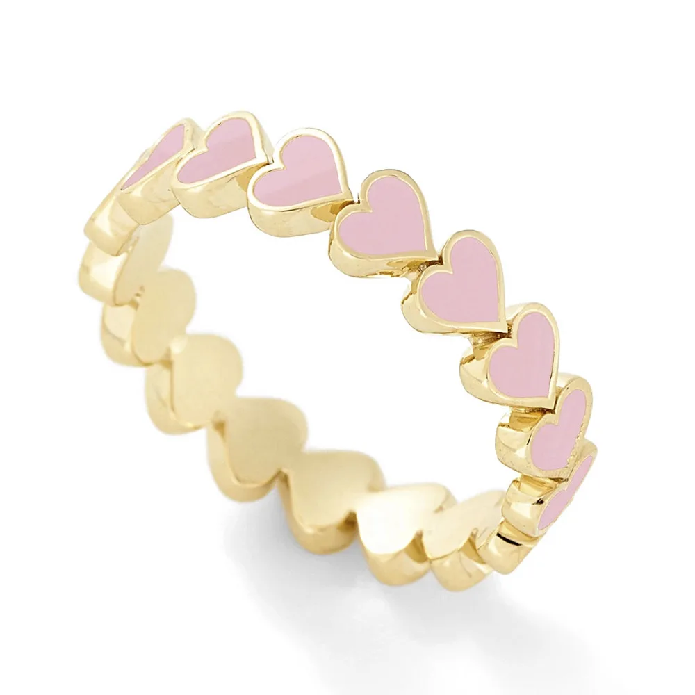 Finger Ring VG 6YM Love Heart Engagement Ring For Women Drip Oil Heart Rings Plated Lady Band Rings Trendy Wedding Party Accessories