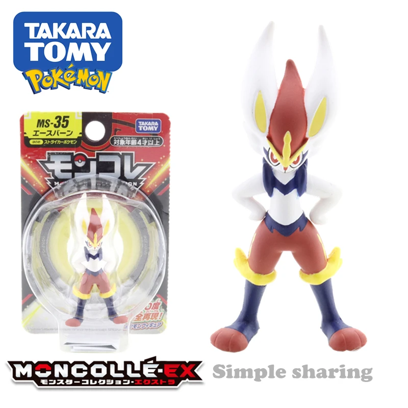 Takara Tomy Tomica Pokemon Pocket Moncolle MS-35 Cinderace 3-5 см мини-фигурка из смолы аниме игрушки для