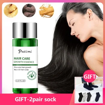 

PUTIMI Fast Hair Growth Serum Repair Treatment Prevent Hair Loss Care Products Nutrition Natural Plant Regrowth Hair Serum 20ml