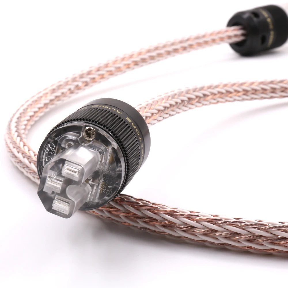 Cavo Di Alimentazione Ca Europeo Audiophile 6N Occ 12Tc Di Alta Qualità Con Cavo Di Alimentazione Hifi Schuko Eur Placcato Argento