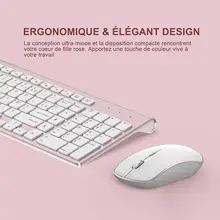 Neasgor новейшая Французская клавиатура беспроводная 2400 dpi мышь 2,4 Ghz ультра-тонкая клавиатура мышь набор