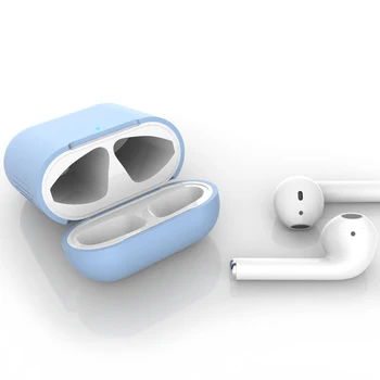 

Soft Case Cover For Apple Airpods 2/1 Bluetooth Earphone Solid Color Anti-Fall Shell Headset Accessories Headset Box