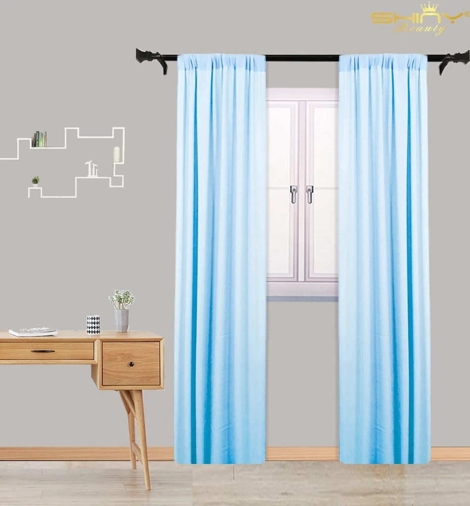 Light Blue-2 panels Светильник зеленый 108 дюймов тюль ткань фон 59x108 дюймов прозрачные Занавески s для гостиной штора из шифона мятный Green-M190919 - Цвет: Light Blue-2 panels