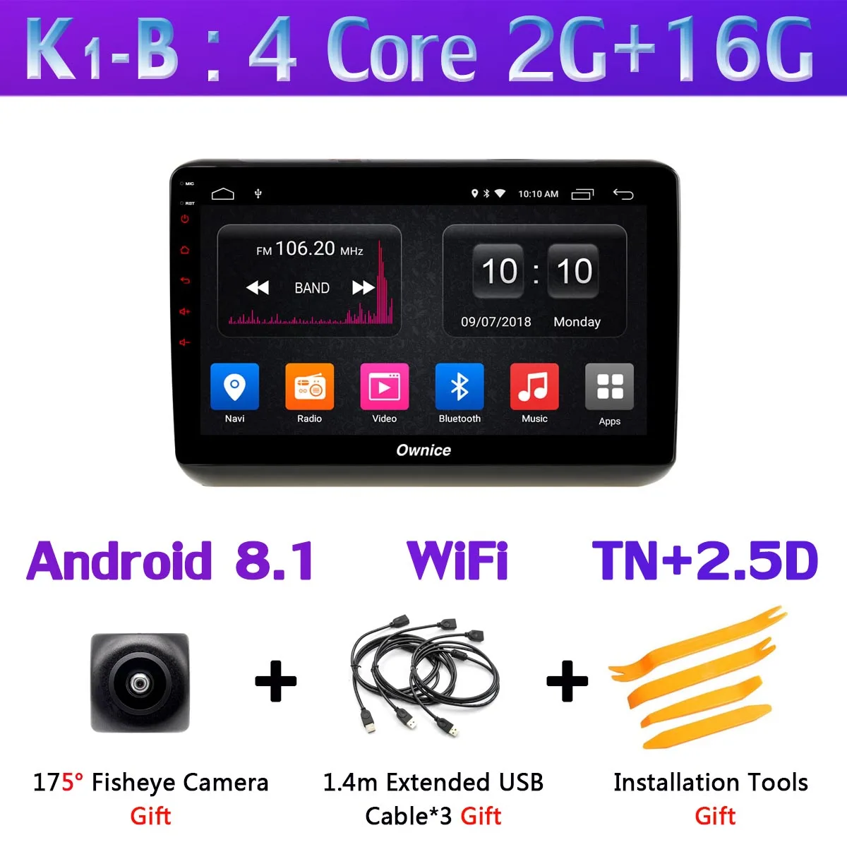 360 ° AHD камера Android 9,0 4G ram+ 64G rom gps радио CarPlay DSP Автомагнитола плеер для Honda HR-V HRV XR-V XRV Vezel стерео - Цвет: K1-B