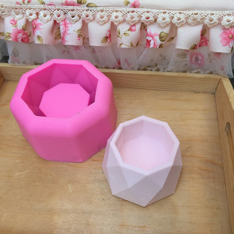Design 3D Silicone Flower Pot Plant Mold DIY Crafts Vase Soap Mould Random Color