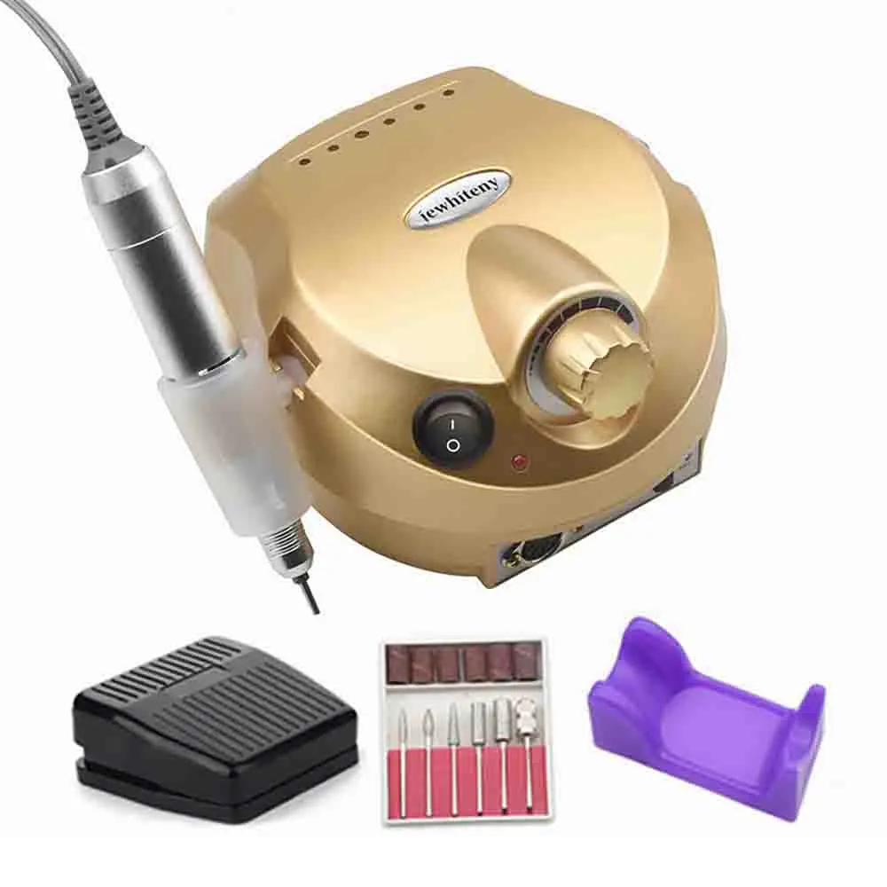 20W-202 gold SET 1 32/20/12 Вт Электрический Фрезер для ногтей, сверлильный станок набор для маникюра и педикюра, фрезер фрезерный станок, маникюр, машинка для маникюра ногтей комплект оборудования, Электрический Фрезер для ногтей, набор - Color: 20W-202 gold SET 1
