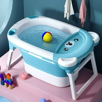 

Children's Bathing Bucket Folding Tub Baby Swimming Tub Newborn Large Bath Barrel Home Baby Bath Tub Animal Modeling Bath Tub