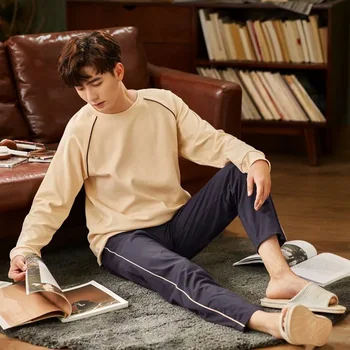 

Spring and summer 2020 new pure cotton simple fashion round-collar men's home casual plus-size can be worn outside