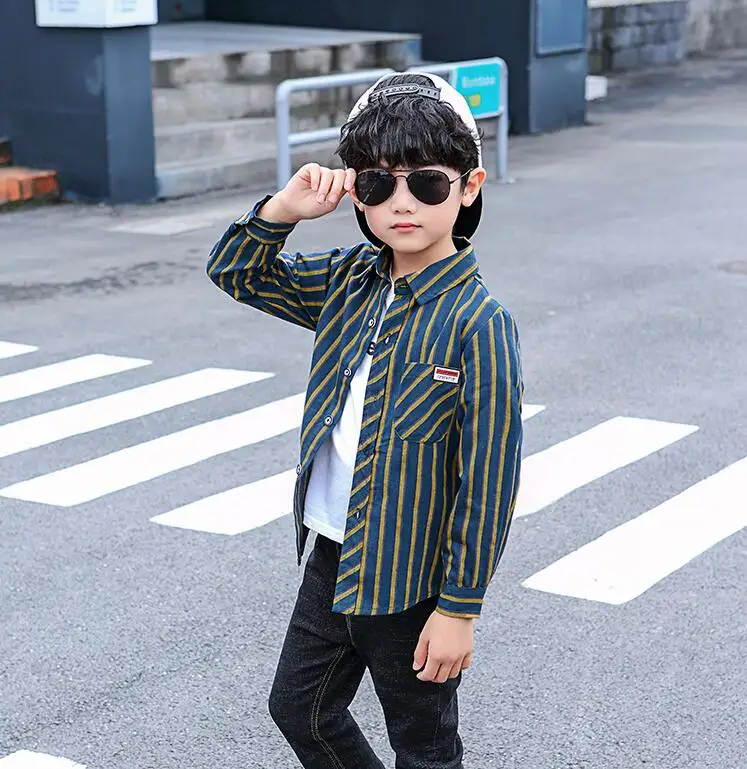 Baby Kids Print Blouses Fall Boys Long Sleeve Shirts New boys shirts boy top clothes Blouse Back to School Outfit Costume