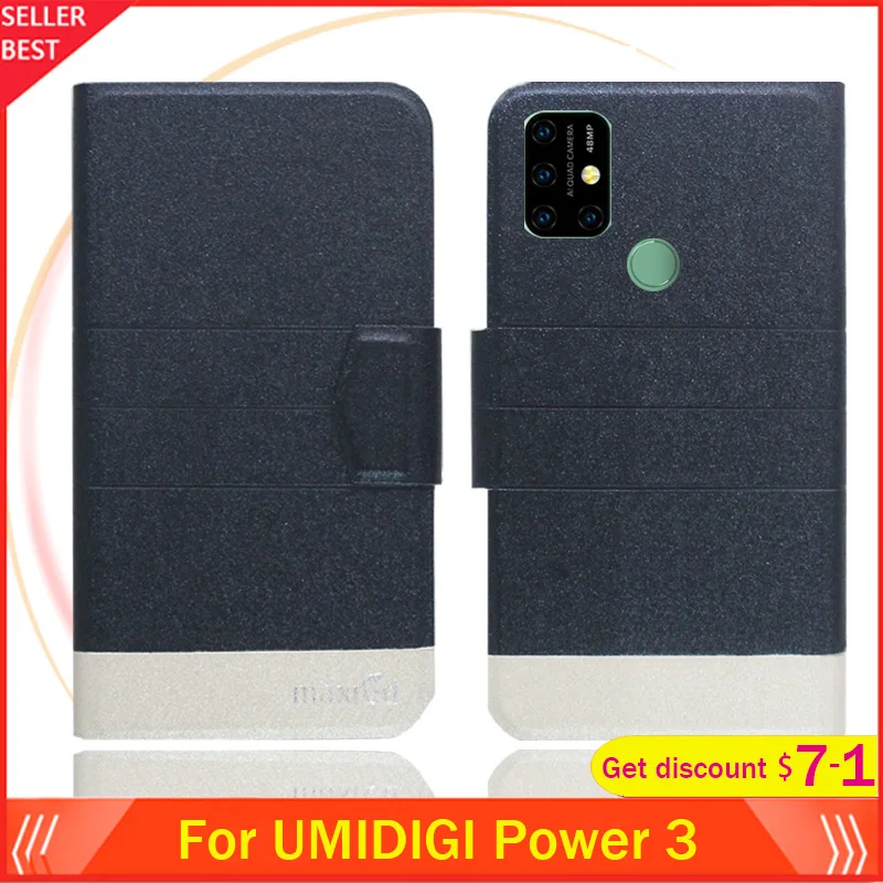 

5 Colors Hot!! UMIDIGI Power 3 Case 6.53" Flip Ultra-thin Leather Exclusive Phone Cover Fashion Folio Book Card Slots