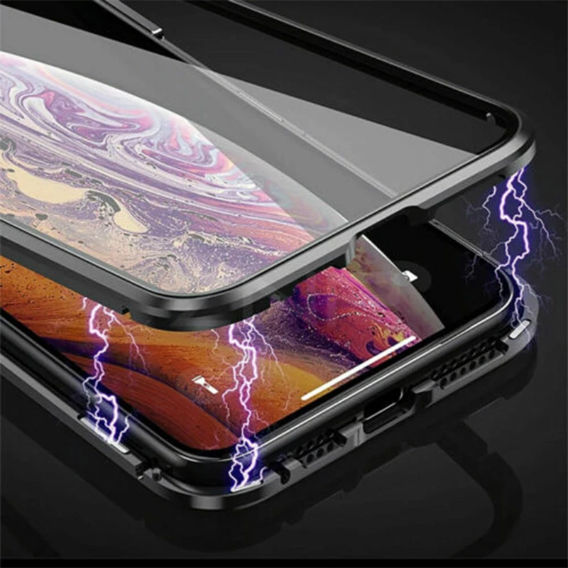 Для iPhone7 8/7 8 Plus/X Xs/XR/XSMax Новое 360 ° надежное закаленное стекло и металлический чехол
