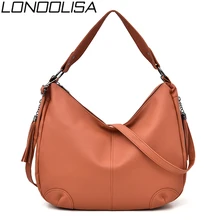 Брендовая сумка на плечо с кисточками на молнии, новая сумка-мессенджер через плечо для женщин, сумка из искусственной кожи, вместительная сумка, женская сумка