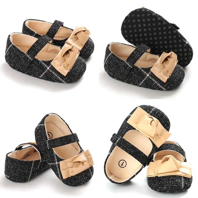  Baby Girls Shoes First Walkers Newborn Baby Princess Bowknot Girl Soft Soled Non-slip Footwear Shoe