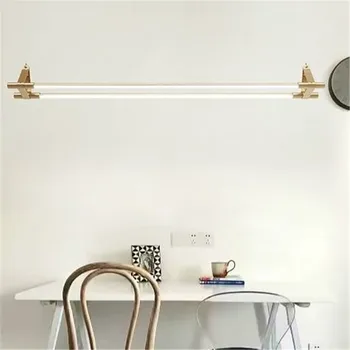 

Nordic Minimalist Pendant Lights Simple Long Strip Restaurant Bar Hanglamp Modern Creative Luxury Brass Dining Room Hanging Lamp