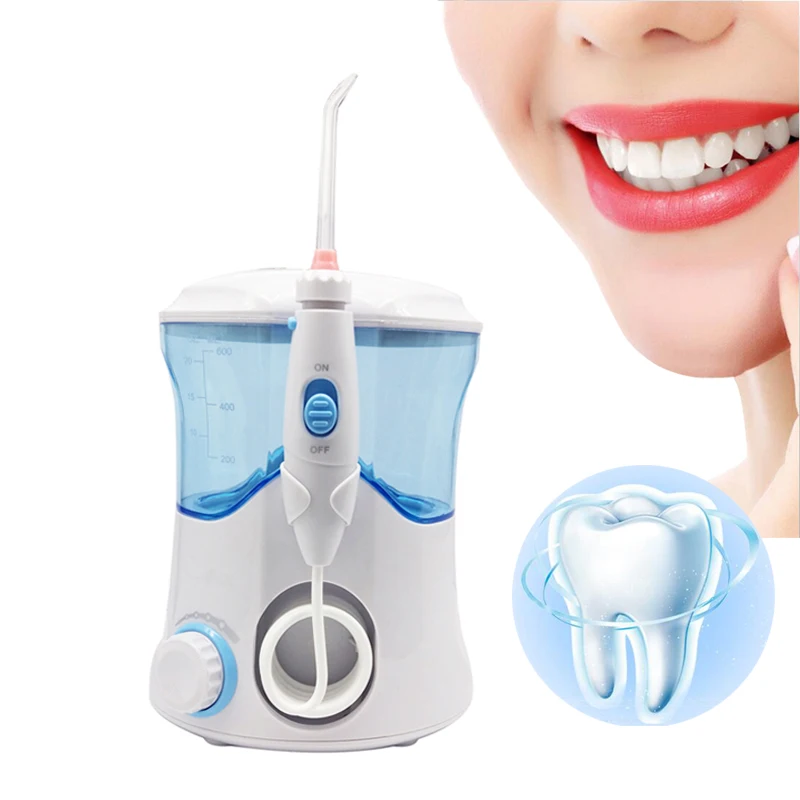Prix VamsLuna Flosser dentaire irrigateur Oral Jet d eau dentaire soins des dents nettoyant ensemble d hygiène bucco dentaire 7 buses 600ml Irrigation