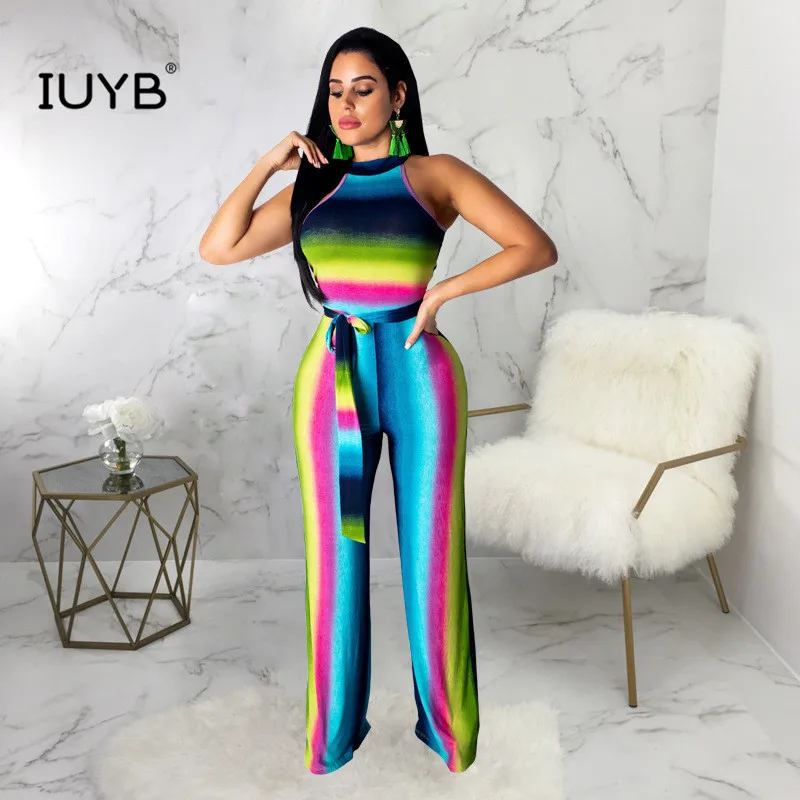 IUYB SMR9261 новые летние модные сексуальные женские полосатые сексуальные женские длинные штаны с открытой спиной удобные новые
