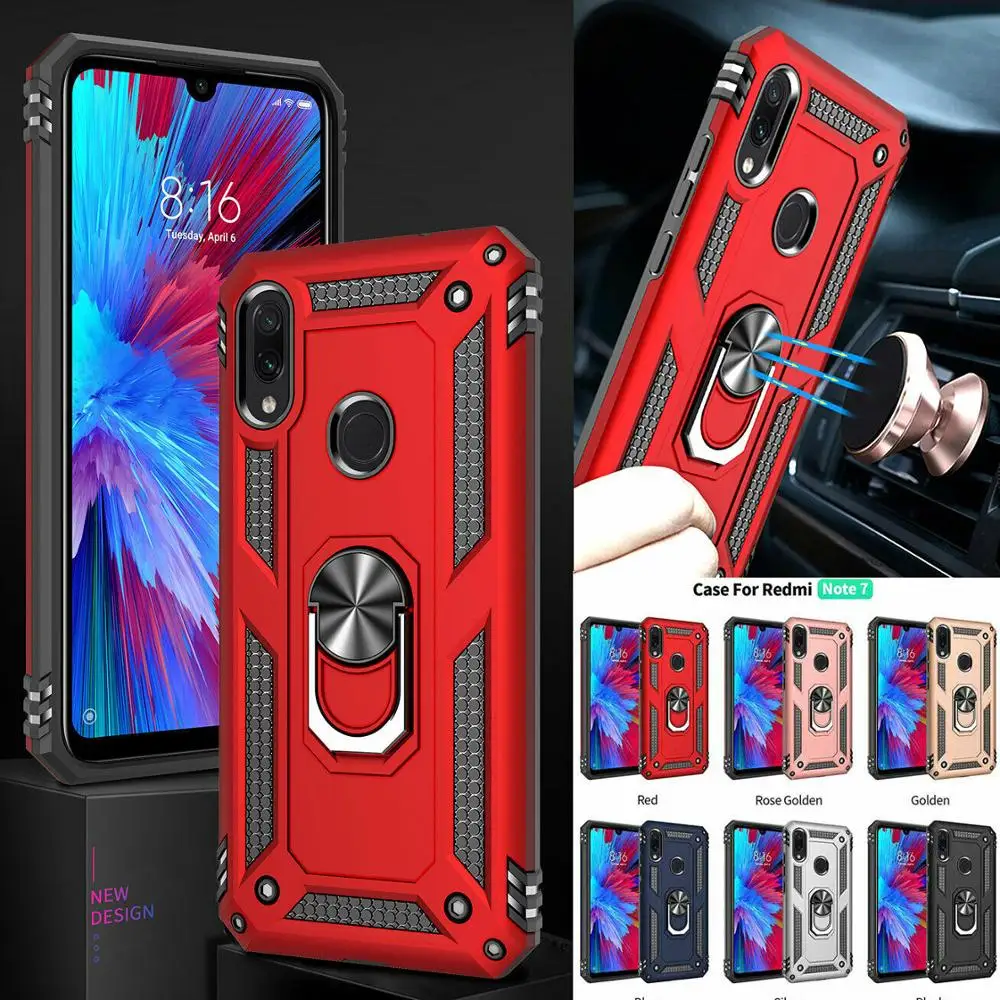 

Luxury Armor Soft Shockproof Phone Case On The For Xiaomi 9 Mi9 SE Silicone Bumper Cover For Redmi Note 7 pro Metal Ring Coque