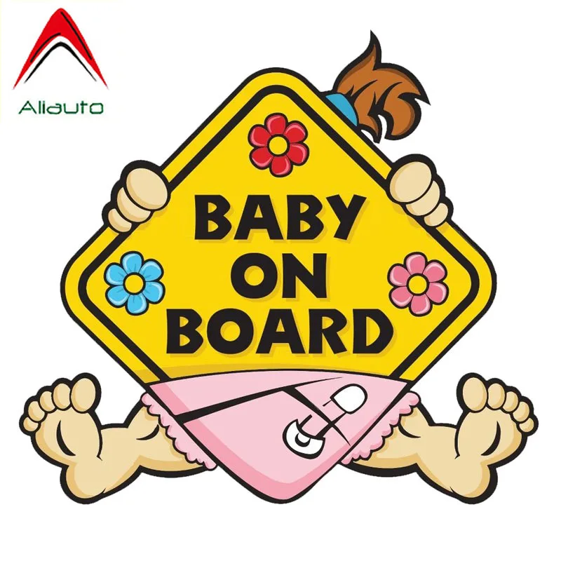 Aliauto BABY ON BOARD автомобильный Стикеры девушка Предупреждение Mark для автомобильного