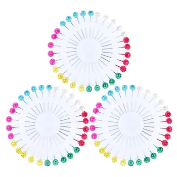 

3 Set of Multi-color Push Pins Plum Flower Head Beading Needle for Maps Calendar Fabric DIY Sewing Embroidery Patchwork Needle