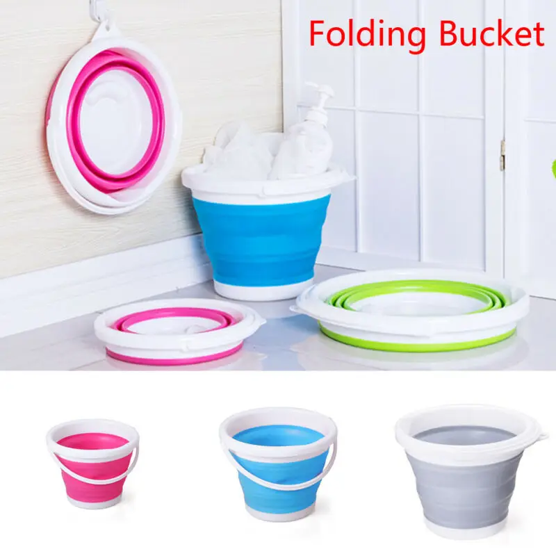 3//5//10L Foldable Silicone Bucket Camping Hiking Traveling Fishing Basin Durable