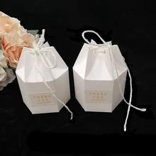  10pcs Thank You Paperboard Box 9.5cm DIY Packaging Box for Wedding Birthday Christmas Baby Shower Party Candy Cookies Boxes 