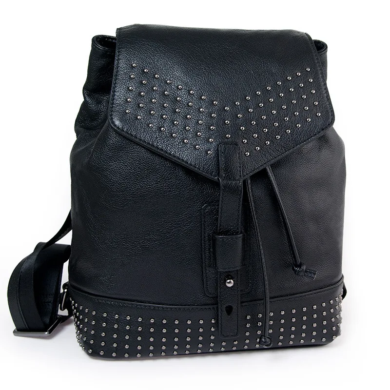 

Europe And America New Style Genuine Leather C Home Rhombus Backpack Gold First Layer Leather Backpackage