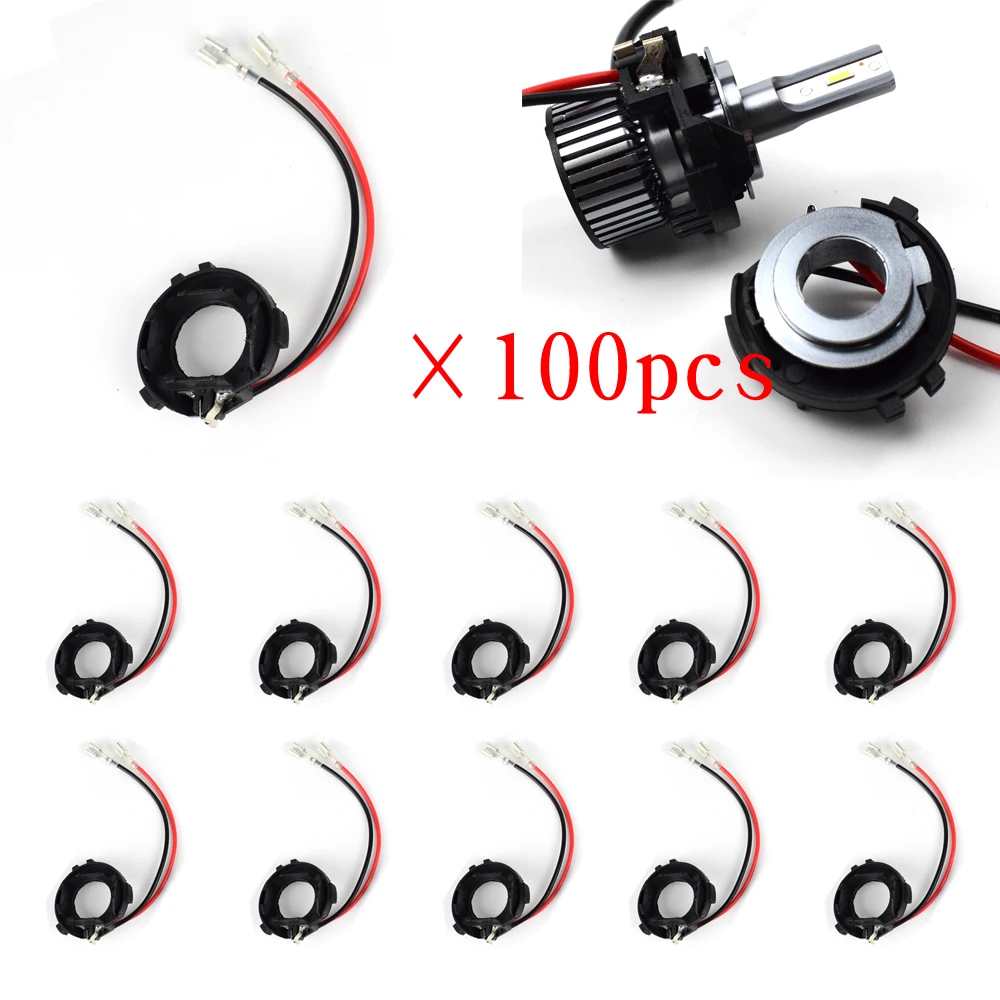100pcs H7 Led Headlight Retainer Clip Bulb Base Holder Headlamp Socket