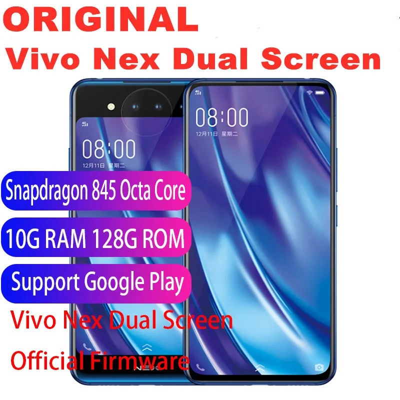 Глобальная версия Vivo Nex 2 Nex2 Смартфон Snapdragon 845 6,39 дюймов+ 5,49 дюймов двойной экран 10 Гб ram 128 Гб rom Android