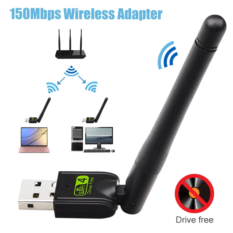 Usb wi fi адаптер ethernet lan 150m Беспроводной 802.11n карта для ноутбука и настольного