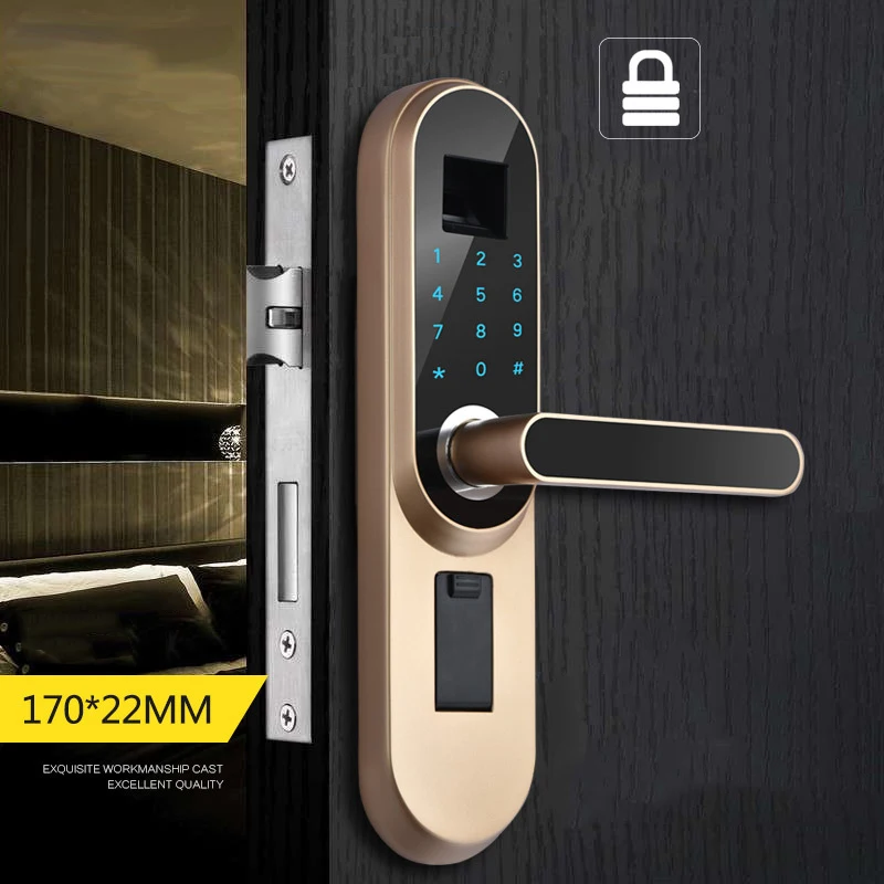 

Fingerprint Head Semiconductor Fingerprint Lock Smart Wood Door Lock Automatic Security Door Electronic Lock For Hotel Apartment